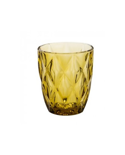 Bicchiere vetro da acqua giallo miele