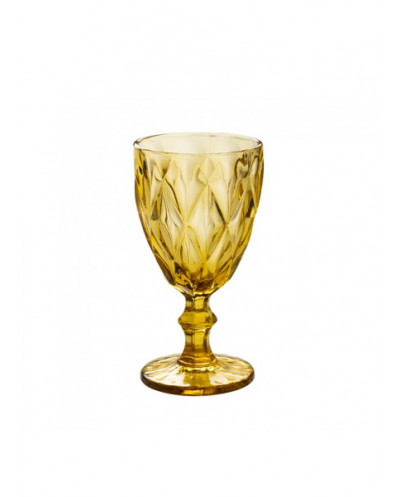 Bicchiere vetro da vino giallo miele