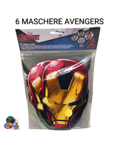 6 MASCHERE CARTA AVENGERS