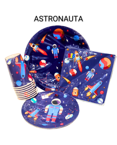 COORDINATO PER LA TAVOLA IN CARTONCINO TEMA ASTRONAUTA